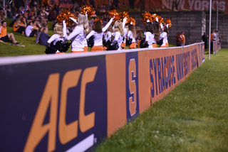 Students, cheerleaders and community members came out to support SU. 